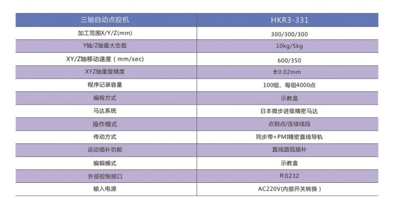 三轴精密点胶机参数